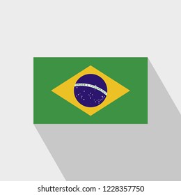 Brazil flag Long Shadow design vector