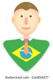 Brazil flag man icon