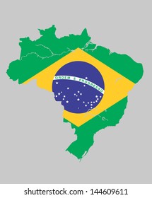 Brazil Flag Map