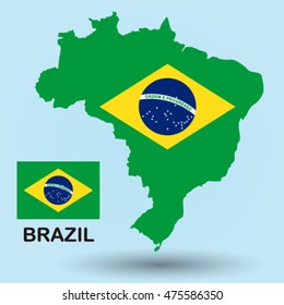 Brazil Flag Map