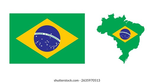 Brazil flag map icon symbol