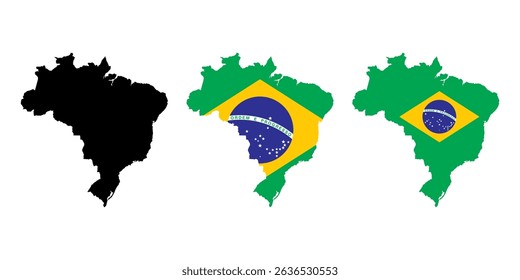 Brazil flag map icon symbol