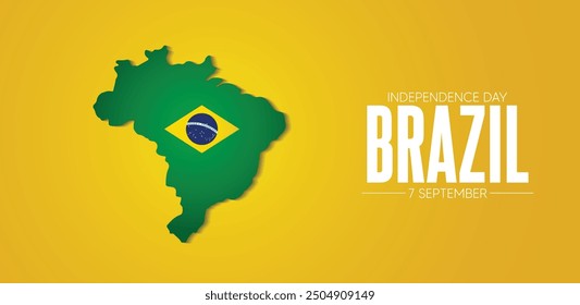 Brazil Flag Map Brazil Independence Day vector poster