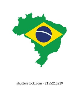 Brazil Flag Map is Logo combining flag 
 Brazil with football map and icons