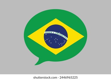 Brazil flag with massage sign, Brazil flag over green background vector illustration, Brazilian flag vector, Brazilian national flag graphic
