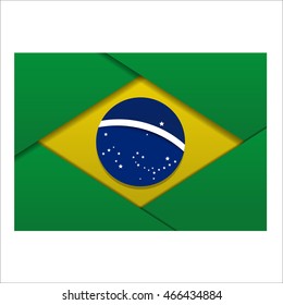 Brazil flag material design style.