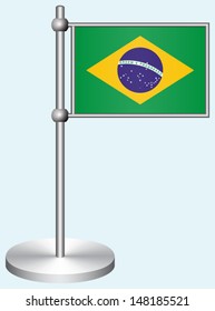 Brazil Flag with Metal Stand