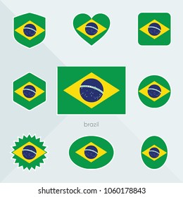Brazil flag. National flag of Brazil. Brazil vector flag button. Brazil independence day.