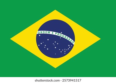 Brazil flag, the national flag, Vector illustration. 