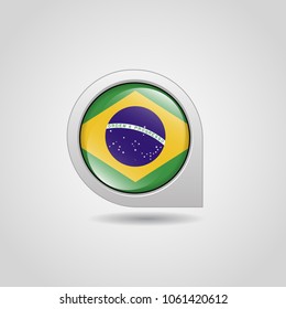 Brazil flag with navigation icons design vector 