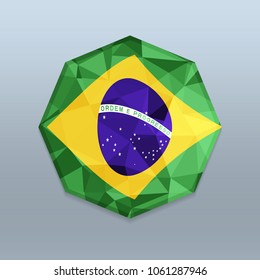 Brazil Flag with Octagone design vector 