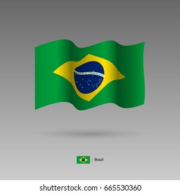 Brazil flag. Official colors and proportion correctly. High detailed vector illustration. 3d and isometry. EPS10