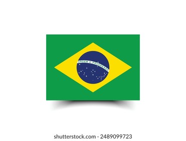 Brazil flag. Flag of Brazil. The official ratio. Flag icon. Standard color. Standard size. A rectangular flag. Computer illustration. Digital illustration. Vector illustration.