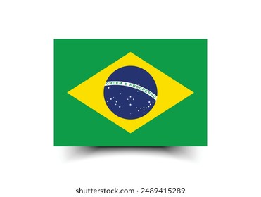 Brazil flag. Flag of Brazil. The official ratio. Flag icon. Standard color. Standard size. A rectangular flag. Computer illustration. Digital illustration. Vector illustration.