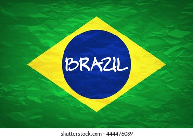 Brazil Flag. An old grunge flag of Brazil state vector art