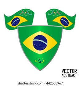 Brazil Flag. Olympic Games Banner. Vector Illustration