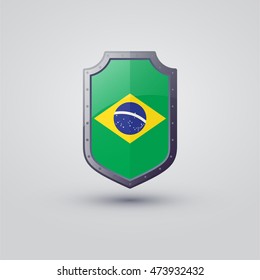 Brazil flag on the shield