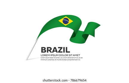 Brazil flag on a white background