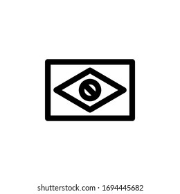 Brazil Flag Outline Icon Vector Illustration
