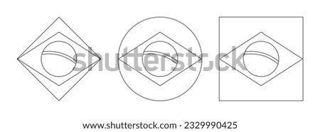 brazil flag outline set. vector illustration isolated on white background