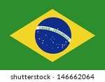 brazil flag over green background vector illustration