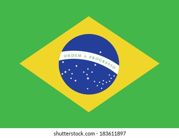 brazil flag over green background  