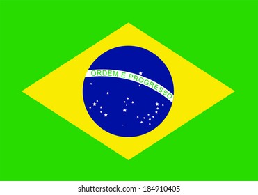 brazil flag over green background vector illustration