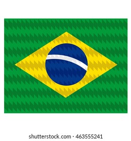 Brazil flag over green background vector illustration. Vector Illustration on September 7, Independence of Brazil.