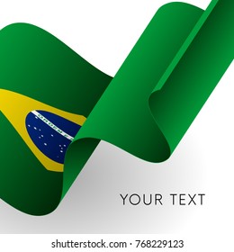 Brazil flag. Patriotic design. Vector illustration.