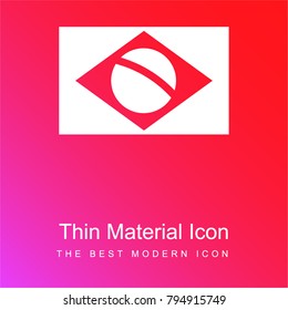 Brazil flag red and pink gradient material white icon minimal design