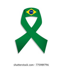 Brazil Flag Ribbon 3D