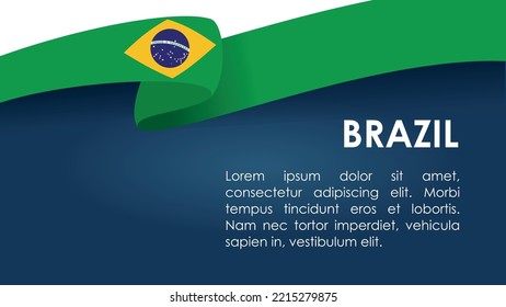 Brazil Flag Ribbon. Slides Vector Illustration