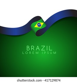 Brazil Flag Ribbon : Vector Illustration