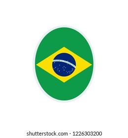 Brazil flag. Brazil round flag.