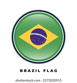 Brazil flag round design circle vector template