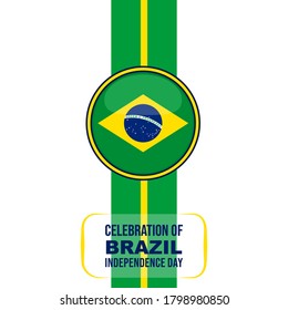 Brazil flag round vector illustration for Brazil independence day design.