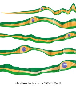 brazil flag set isolated on white background