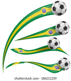 brazil flag set with soccer ball