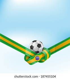 brazil flag set with soccer ball