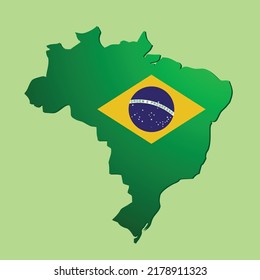 La bandera de Brasil está en forma de mapa de Brasil. La bandera del país es hermosa y tiene tres colores amarillo, verde y azul. El indicador de estado está en forma de mapa. El emblema se puede usar para cualquier obra de arte.