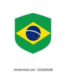 Brazil flag. Brazil shield flag.