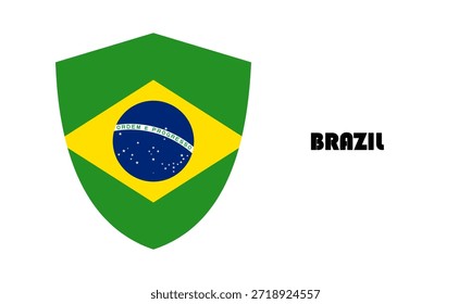 Bandera de Brasil en forma de escudo (insignia)