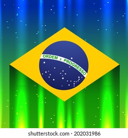 brazil flag in shiny background