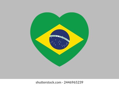 Brazil flag sign, Brazil flag over green background vector illustration, Brazilian flag vector, Brazilian national flag graphic
