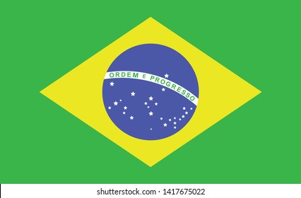 brazil flag. Simple vector brazilian flag