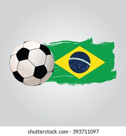 Brazil Flag Soccer Ball Stock Vector (Royalty Free) 393711097 ...