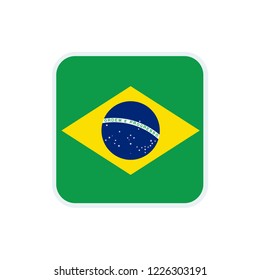 Brazil flag. Brazil square flag.