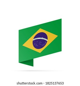 Brasilianisches Flaggenstaatsymbol einzeln auf nationalem Hintergrund. Grußkarte Nationaler Unabhängigkeitstag der Föderativen Republik Brasilien. Illustrationsbanner mit realistischer Staatsflagge.