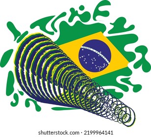 Brasilianische Flagge mit einem Bugle