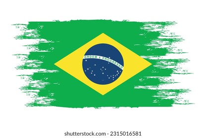 Brazil flag template brush vector illustration